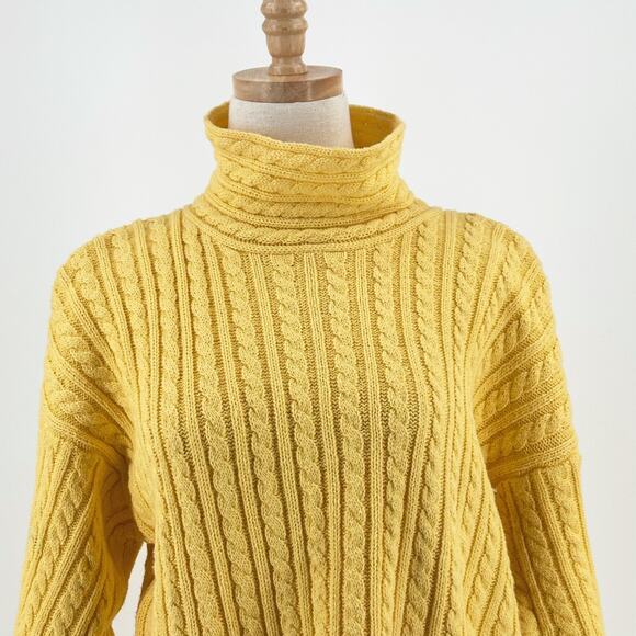 Vintage 90s Fashion Workshop Cable Knit Sweater Large Chunky Preppy Old Money - Picture 2 of 9